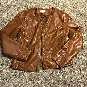 Loft - Brown Faux  Leather Jacket
